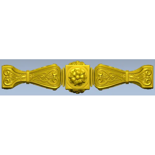 Baroque Rosette Connector - STL 3D model for CNC