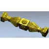 Baroque Rosette Connector - STL 3D model for CNC