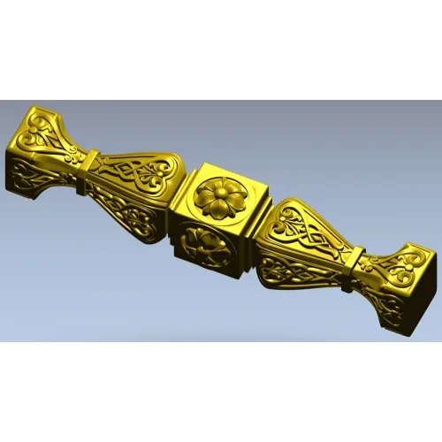 Baroque Rosette Connector - STL 3D model for CNC