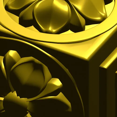 Baroque Rosette Connector - STL 3D model for CNC