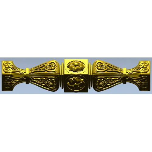 Baroque Rosette Connector - STL 3D model for CNC
