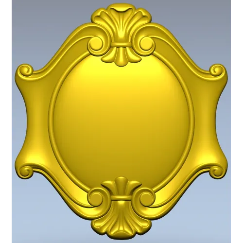 Rococo Shell Cartouche STL for CNC