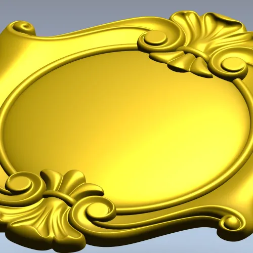 Rococo Shell Cartouche STL for CNC