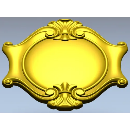 Rococo Shell Cartouche STL for CNC