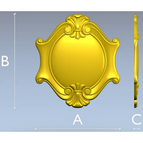 Rococo Shell Cartouche STL for CNC