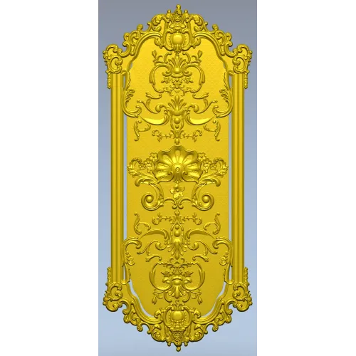 Imperial Rocaille Panel - STL 3D Model for CNC Carving