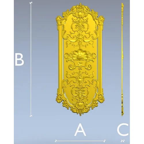 Imperial Rocaille Panel - STL 3D Model for CNC Carving