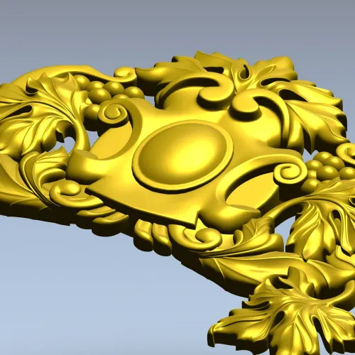 Vineleaf Cartouche STL for CNC Milling