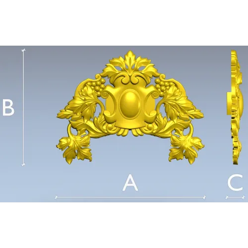 Vineleaf Cartouche STL for CNC Milling