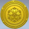 Round Floral Rosette STL - Decorative CNC Medallion