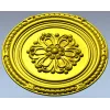 Round Floral Rosette STL - Decorative CNC Medallion