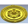 Round Floral Rosette STL - Decorative CNC Medallion