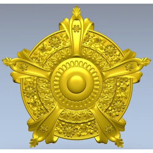 Auric Fleur Rosette - STL 3D model for CNC milling