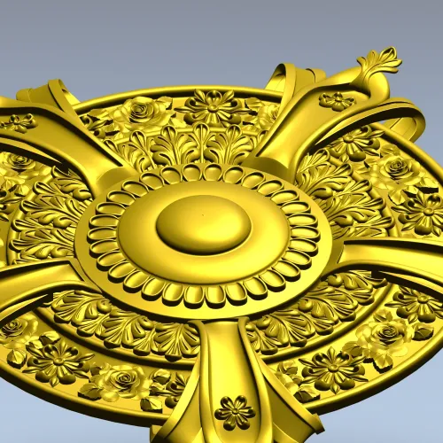 Auric Fleur Rosette - STL 3D model for CNC milling