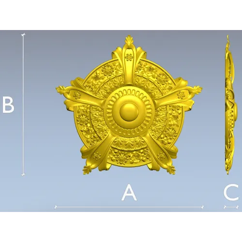 Auric Fleur Rosette - STL 3D model for CNC milling