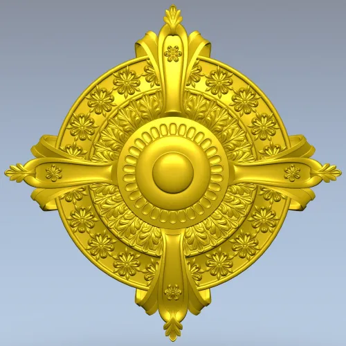 Baroque Rosette 3D STL for CNC