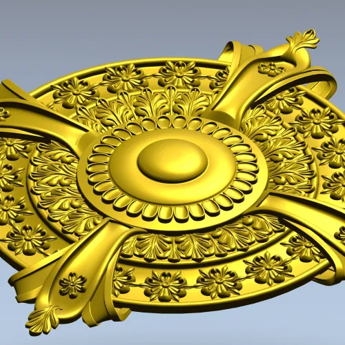 Baroque Rosette 3D STL for CNC