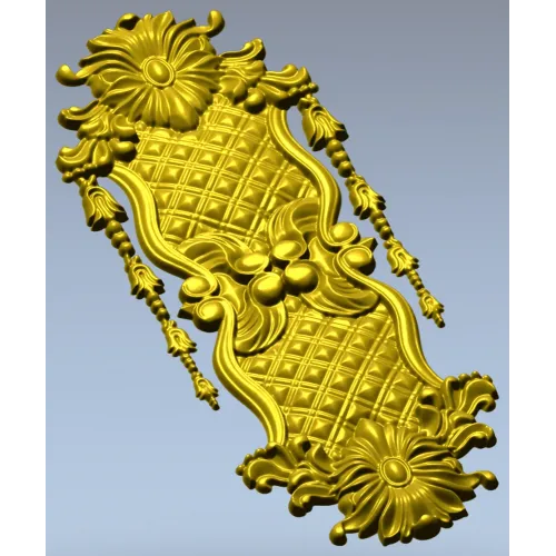 Барочный вертикальный картуш STL - 3D модель для ЧПУ