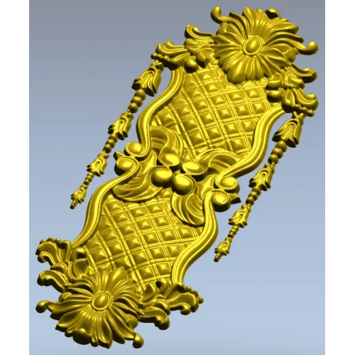 Барочный вертикальный картуш STL - 3D модель для ЧПУ