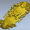 Барочный вертикальный картуш STL - 3D модель для ЧПУ