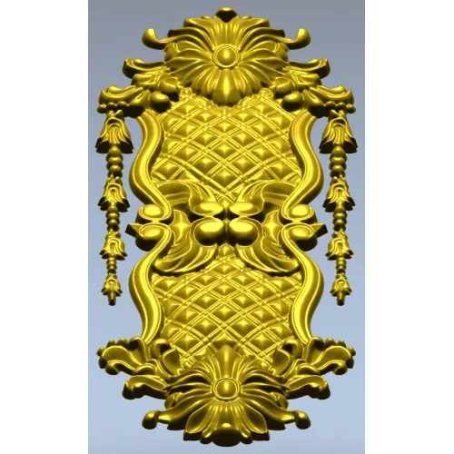Барочный вертикальный картуш STL - 3D модель для ЧПУ