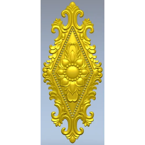 Fleuron Diamond Cartouche - STL 3D Model for CNC