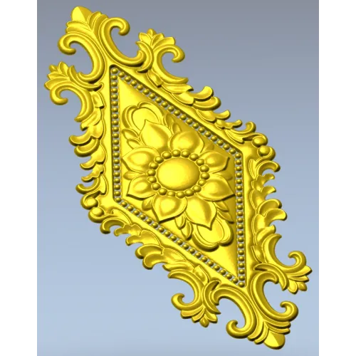 Fleuron Diamond Cartouche - STL 3D Model for CNC