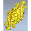 Fleuron Diamond Cartouche - STL 3D Model for CNC