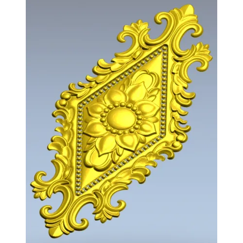 Fleuron Diamond Cartouche - STL 3D Model for CNC