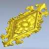 Fleuron Diamond Cartouche - STL 3D Model for CNC