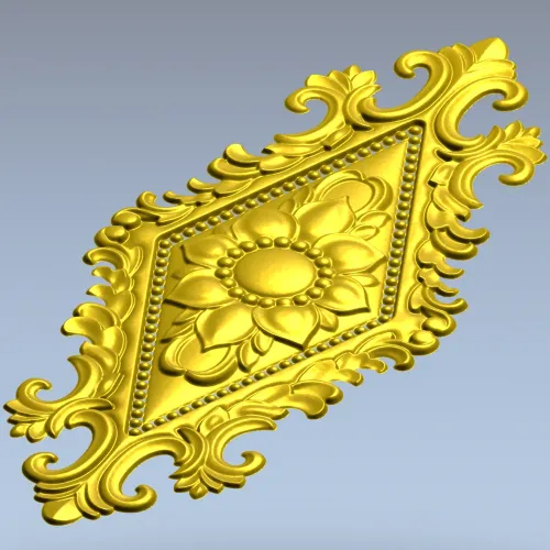 Fleuron Diamond Cartouche - STL 3D Model for CNC