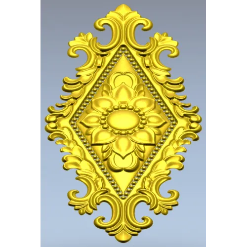 Fleuron Diamond Cartouche - STL 3D Model for CNC