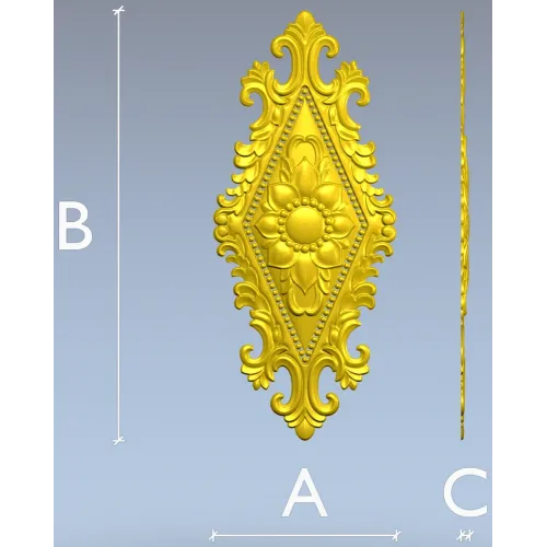 Fleuron Diamond Cartouche - STL 3D Model for CNC