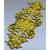 Вертикальный барочный картуш в стиле аканту - STL для ЧПУ