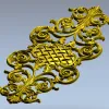 Вертикальный барочный картуш в стиле аканту - STL для ЧПУ