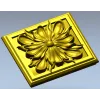 Square Floral Rosette STL for CNC