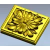 Square Floral Rosette STL for CNC