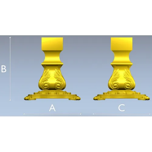 Мебельная ножка в стиле барокко - 3D модель STL для ЧПУ