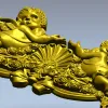 Baroque Cherub Cartouche STL for CNC carving