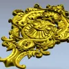 Декоративный картуш в стиле рококо "Жемчужная раковина" - STL для ЧПУ