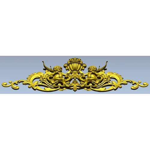 Cherubic Acanthus Cartouche STL for CNC