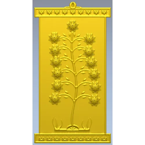 Decorative Tree Panel - STL 3D model for CNC carving