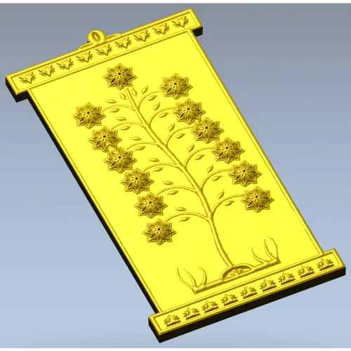 Decorative Tree Panel - STL 3D model for CNC carving