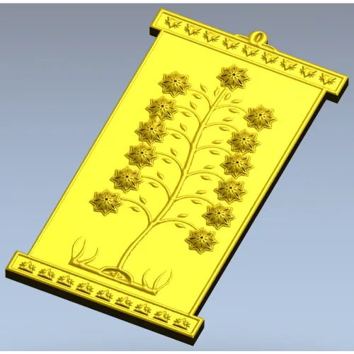 Decorative Tree Panel - STL 3D model for CNC carving