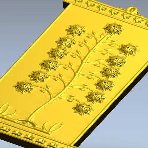 Decorative Tree Panel - STL 3D model for CNC carving