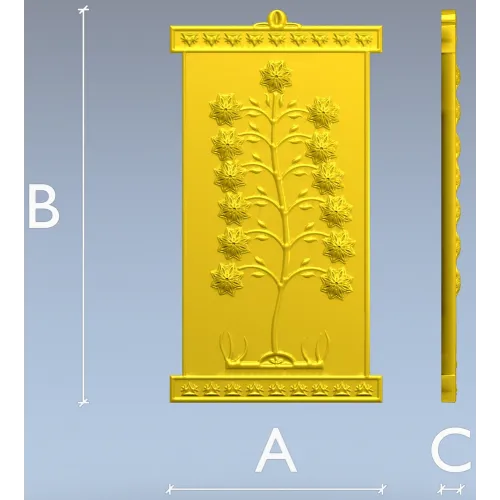 Decorative Tree Panel - STL 3D model for CNC carving