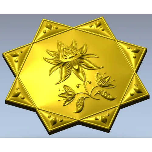 Lotus Star Rosette - STL 3D model for CNC routing