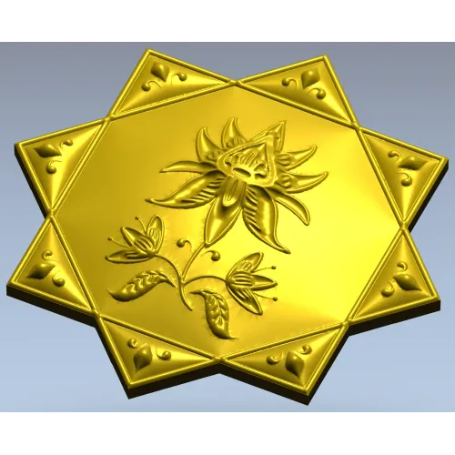 Lotus Star Rosette - STL 3D model for CNC routing