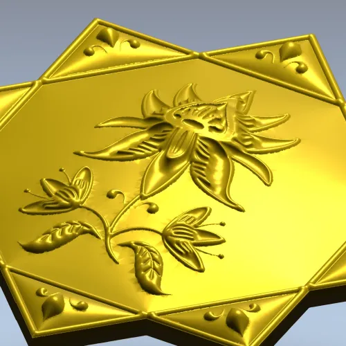 Lotus Star Rosette - STL 3D model for CNC routing