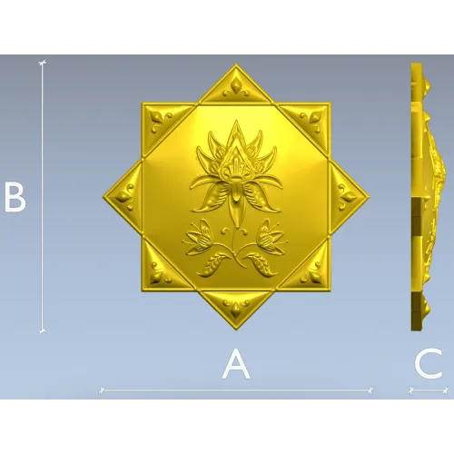 Lotus Star Rosette - STL 3D model for CNC routing
